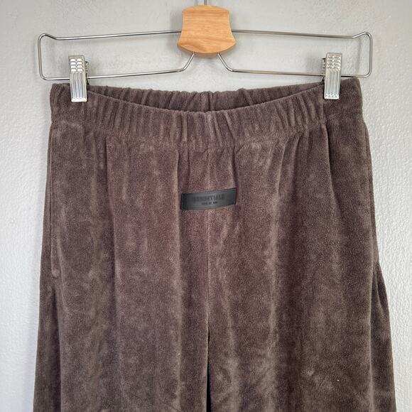 Fear Of God Essentials Brown Terry Resort Lounge Pants Logo Women's Size XS FOG - Picture 4 of 13